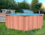 Metalen zwembad met warmtepomp, glasfilter, inox ladder, Gebruikt, Rond, 300 cm of meer, Ophalen