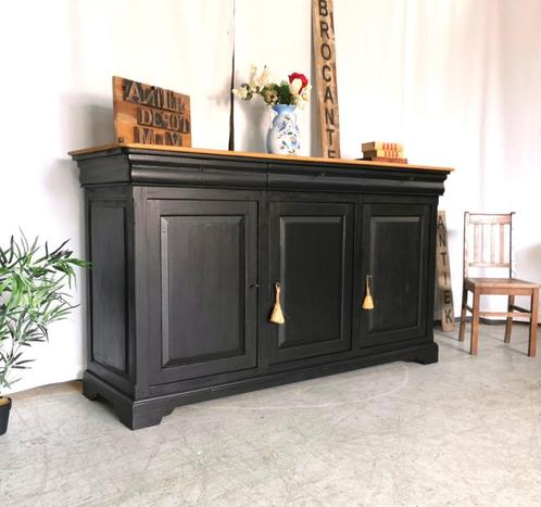 Buffet Louis Philippe long et robuste avec plateau naturel L, Maison & Meubles, Armoires | Dressoirs, Utilisé, 200 cm ou plus