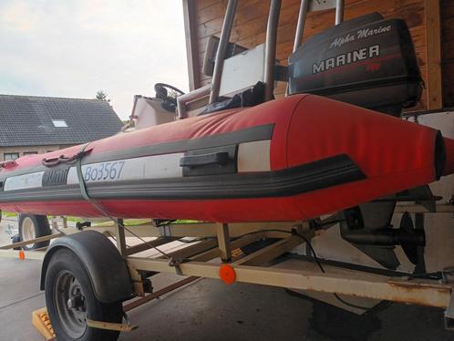 Mooie stevige en supersnelle rib met stuurconsole en 50PK M, Watersport en Boten, Rubberboten, Gebruikt, Overige merken, Overige materialen