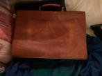 Oude(+50jaar) bruine lederen handtas, Antiek en Kunst, Ophalen of Verzenden