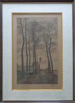 JAAK GORUS / ARBRES A ST. ANNE / ZW-W ETS / 56x41cm / KADER, Ophalen of Verzenden