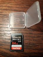 Carte SD 64 GB Extreme Pro, Audio, Tv en Foto, Foto | Geheugenkaarten, Nieuw, SanDisk, SD, 64 GB