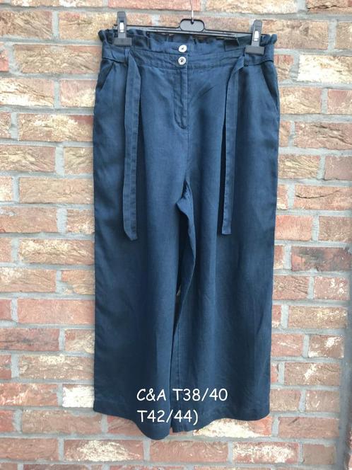 C&A blauwe broek T38-40 (T42-44) in uitstekende staat, Kleding | Dames, Broeken en Pantalons, Gedragen, Maat 42/44 (L), Blauw