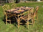 Rotan Eettafel met Stoelen, Ophalen, Gebruikt, Boho, rotan, Vier personen