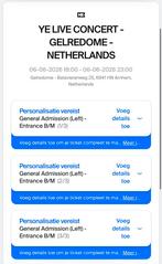 Kanye west: YE LIVE CONCERT - GELREDOME - NETHERLANDS ticket, Tickets en Kaartjes