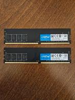 Crucial 16GB (2x8) DDR4 RAM 2400 Mhz, Computers en Software, RAM geheugen, Ophalen, Gebruikt, DDR4, Desktop