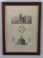 Tekening - set van 4 stuks, Antiek en Kunst, Ophalen