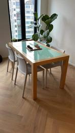 KEUKENTAFEL  ( BEUK MET GLASWERK ), Ophalen, Zo goed als nieuw