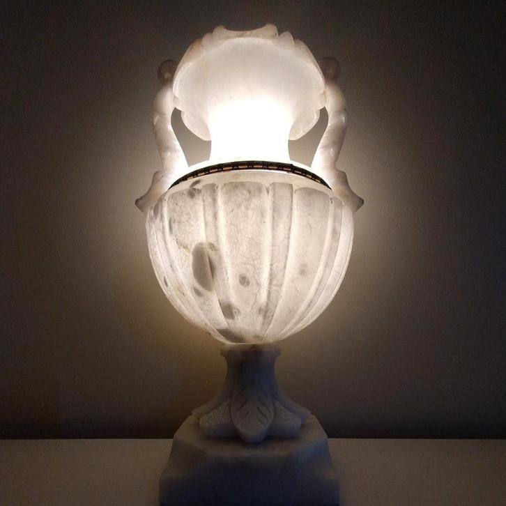 Albasten tafellamp/vaas, Alabastros Miquel, 41 cm hoog, Huis en Inrichting, Lampen | Tafellampen, Gebruikt, Minder dan 50 cm, Overige materialen