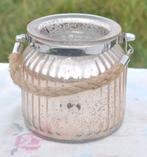 photophore a suspendre verre irisé at corde, Ophalen of Verzenden, Zo goed als nieuw, Overige materialen, Kaars