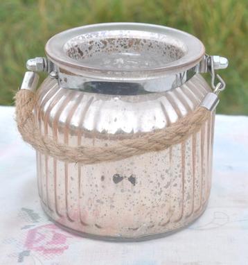 photophore a suspendre verre irisé at corde  beschikbaar voor biedingen