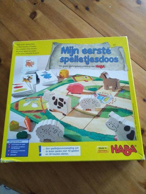 mijn eerste spelletjesdoos Haba - 3 à12 jaar - 10 spelletjes, Kinderen en Baby's, Speelgoed | Educatief en Creatief, Zo goed als nieuw