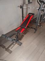 Body Fitness bank met halter en 2 gewichten, Sport en Fitness, Fitnessapparatuur, Ophalen, Gebruikt, Metaal, Overige typen