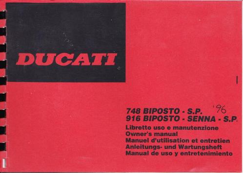 Ducati 748 Biposto – S.P., 916 Biposto – Senna – S.P. Owners, Motoren, Handleidingen en Instructieboekjes, Ducati, Ophalen of Verzenden
