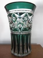Val Saint Lambert, vase en cristal vert, FISSURE !!!, Antiquités & Art, Enlèvement