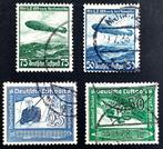 Deutsches Reich: 4X ZEPPELIN postzegels 1936-1938, Postzegels en Munten, Ophalen of Verzenden, Overige periodes, Gestempeld