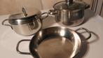 kookpotten set 3 stuks, Huis en Inrichting, Keuken | Potten en Pannen, Ophalen of Verzenden, Inox, Keramische plaat