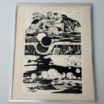 Linosnede ‘Zeepdrrom’ door Bernadette Vereecke, Antiek en Kunst, Kunst | Beelden en Houtsnijwerken, Ophalen of Verzenden
