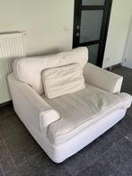 Gebroken witte stoffen zetel (love seat), 100 tot 125 cm, Minder dan 150 cm, Gebruikt, Stof