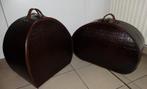 Set van 2 vintage hoedenkoffers., Ophalen, Overige materialen, Slot, Minder dan 50 cm