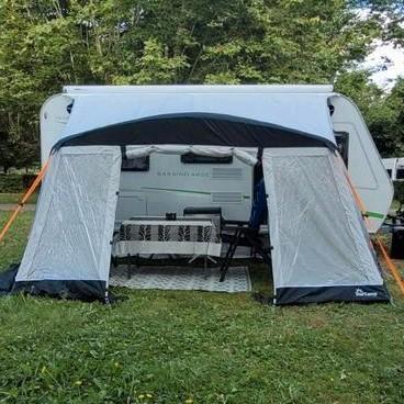 Opblaas voortent dorema quick'n easy air 385, Caravans en Kamperen, Tenten, Zo goed als nieuw, Ophalen