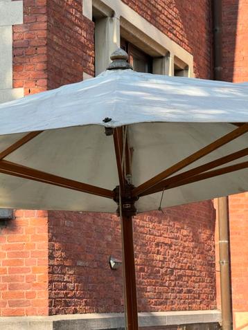 Cisa 3/3m taupe met voet, Tuin en Terras, Parasols, Ophalen, Gebruikt
