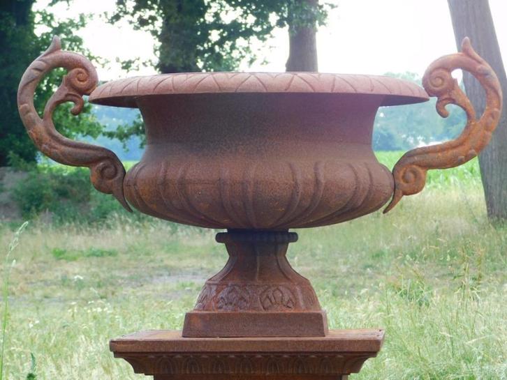 Tuinvaas met Oren - 50 cm - Gietijzer - Rust, Tuin en Terras, Tuinvazen, Nieuw, Ophalen of Verzenden