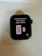 Apple Watch 7 Cellular 41mm (RVS) ook voor mobiel bellen, Zwart, IOS, Ophalen of Verzenden, Zo goed als nieuw