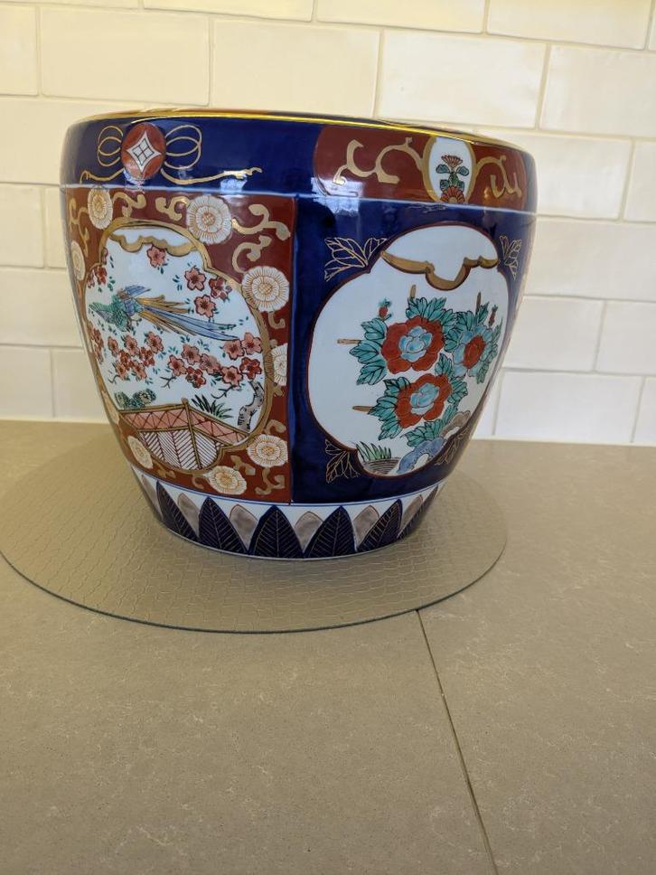 Japanse Imari-stijl bloempot / siervaas, Antiek en Kunst, Antiek | Keramiek en Aardewerk, Ophalen