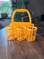Vintage gele flessenhouder, Huis en Inrichting, Keuken | Keukenelementen, Ophalen of Verzenden, Zo goed als nieuw, Overige kleuren