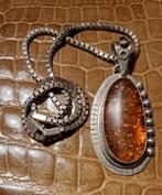 prachtige stijl zilveren hanger Amber, Handtassen en Accessoires, Kettinghangers, Ophalen, Zo goed als nieuw, Zilver, Overige kleuren