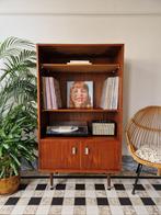 Vintage midcentury boekenkast | kast | retro, Huis en Inrichting, Ophalen, 100 tot 150 cm, Teakhout, 25 tot 50 cm