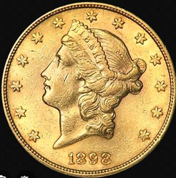 Gouden Amerikaanse 20,-$ munt te koop beschikbaar voor biedingen