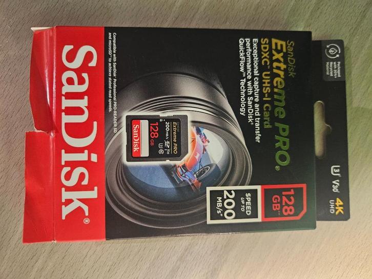 SanDisk Extreme Pro 128GB SDXC UHS-I V30, Audio, Tv en Foto, Foto | Geheugenkaarten, Nieuw, SDXC, 128 GB, Overige, Ophalen