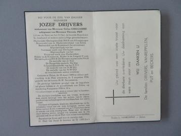 Jozef Drijvers Zelem WO1, 8 bandes frontales, médailles, déc, Envoi, Image pieuse