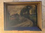 Vintage  landelijke op doek schilderij, Antiek en Kunst, Kunst | Schilderijen | Klassiek, Ophalen of Verzenden