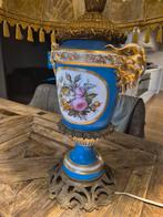 Urnen vaas lamp brons goud porselein, Ophalen, Blauw