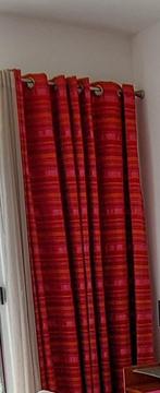 paire de rideaux de qualité épais rose rouge bordeaux barre, Comme neuf, 200 cm ou plus, 50 à 100 cm, Rouge