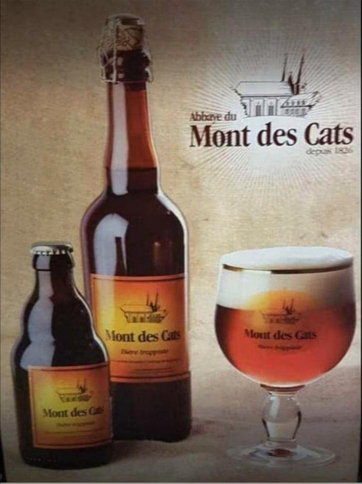 Mont des Cats trappistenbier publiciteitsbord, Verzamelen, Biermerken, Zo goed als nieuw, Ophalen of Verzenden