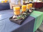 Schaal met kaarsen en decoratie, Minder dan 25 cm, Ophalen of Verzenden, Zwart, Metaal