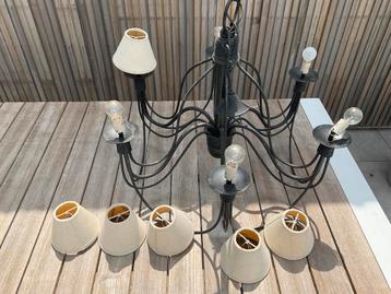 Luster - hanglamp met kapjes beschikbaar voor biedingen