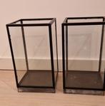 3 kaarsenhouders (hout + metaal/glas), Enlèvement, Comme neuf, Bois, Chandelier