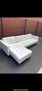 Prachtige witte leren zetel te koop, Huis en Inrichting, Ophalen