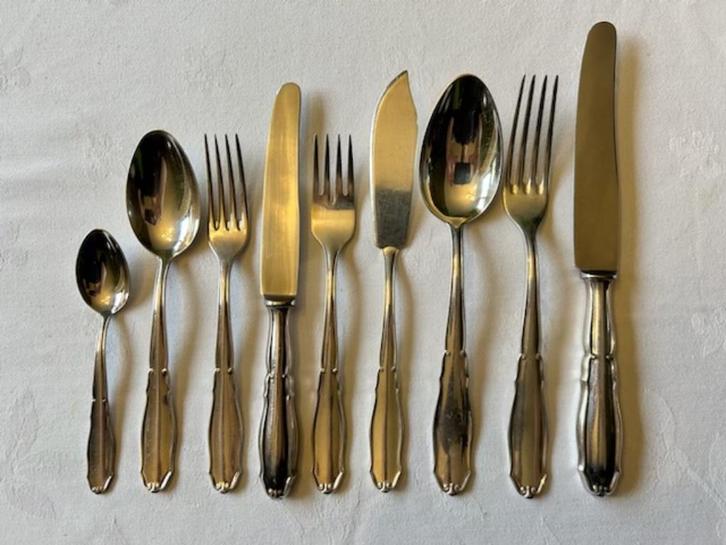 Bestek Massief zilver, OKA, Antiek en Kunst, Antiek | Bestek, Ophalen of Verzenden