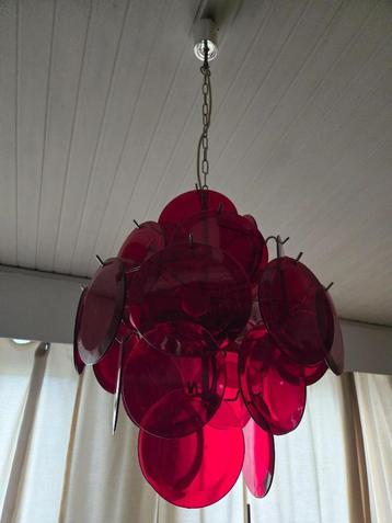 vintage Vistosi hanglamp luster rood design beschikbaar voor biedingen