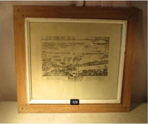 Mooie Ets 'Watergolven missen de kracht' - R De Coninck, Antiek en Kunst, Kunst | Etsen en Gravures, Ophalen of Verzenden