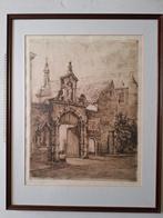 Grote ets in bister Romain Malfliet "Begijnhofpoort Lier", Ophalen
