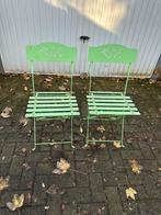 2 mooie tuinstoelen, Tuin en Terras, Ophalen, Gebruikt, Metaal, Inklapbaar