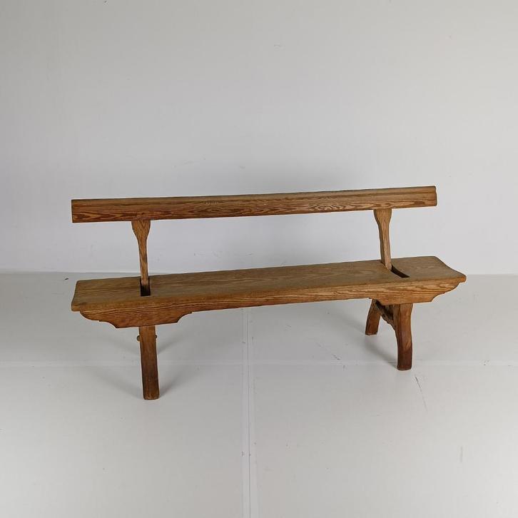antieke Victoriaanse Pitch Pine treinbank, Antiek en Kunst, Antiek | Meubels | Stoelen en Sofa's, Ophalen of Verzenden