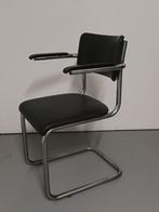 Zwarte/donker groene stoel met Mid-century design, Maison & Meubles, Chaises, Enlèvement, Utilisé, Une, Cuir